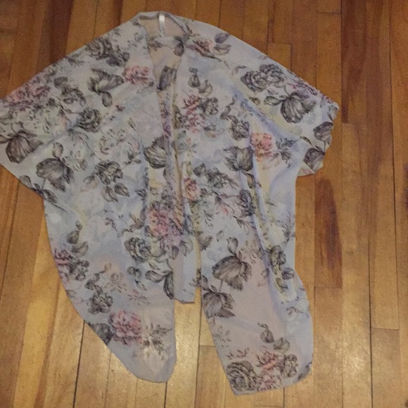Sheer pink floral cardigan